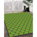 Patterned Bright Green Novelty Rug in Family Room, pat2437