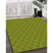 Patterned Pistachio Green Rug in Family Room, pat2438org