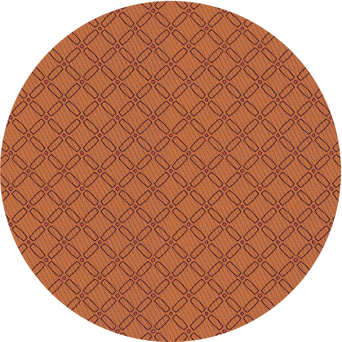 Square Patterned Neon Orange Rug, pat2438rd
