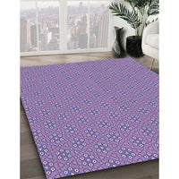 Patterned Purple Violet Purple Rug, pat2439blu