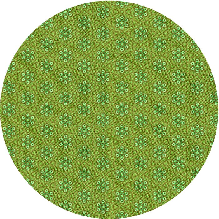 Square Patterned Green Rug, pat2439grn