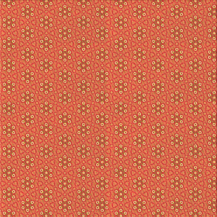 Round Patterned Orange Rug, pat2439org