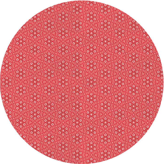 Square Patterned Red Rug, pat2439rd