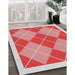 Machine Washable Transitional Rose Pink Rug in a Family Room, wshpat243