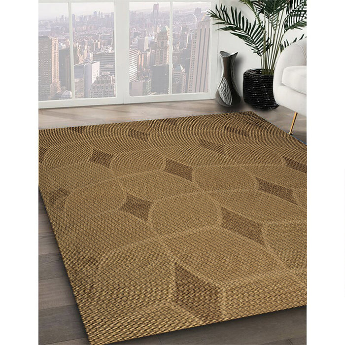 Patterned Dark Bronze Brown Rug in Family Room, pat244brn