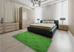Patterned Green Rug in a Bedroom, pat244grn
