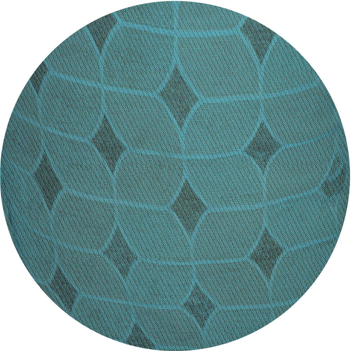 Square Patterned Medium Teal Green Rug, pat244lblu