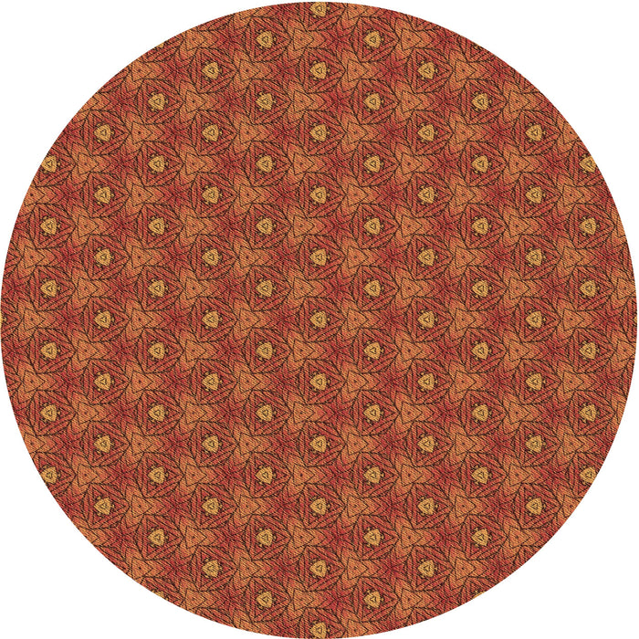 Square Patterned Neon Orange Rug, pat2440brn