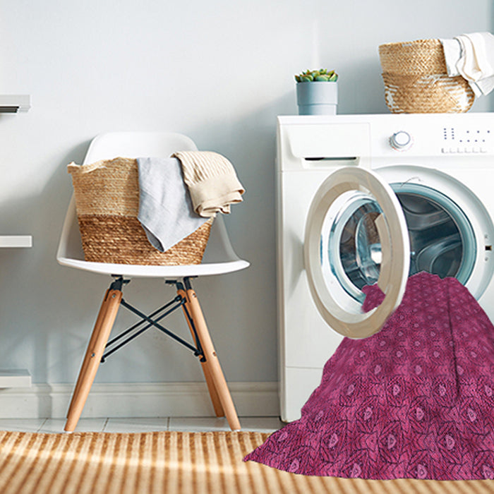Machine Washable Transitional Neon Pink Rug in a Washing Machine, wshpat2440pur