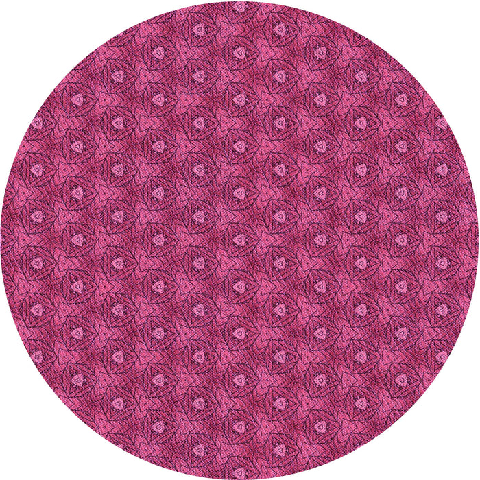 Square Patterned Neon Pink Rug, pat2440pur