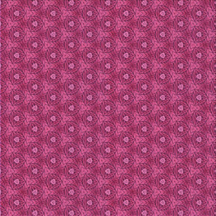 Round Patterned Neon Pink Rug, pat2440pur