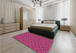 Round Machine Washable Transitional Neon Pink Rug in a Office, wshpat2440pur