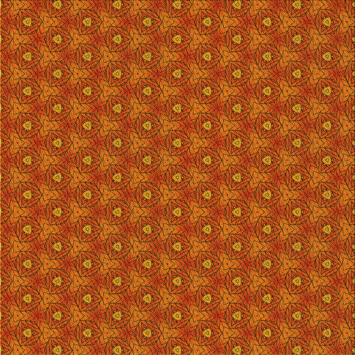 Round Patterned Neon Orange Rug, pat2440yw
