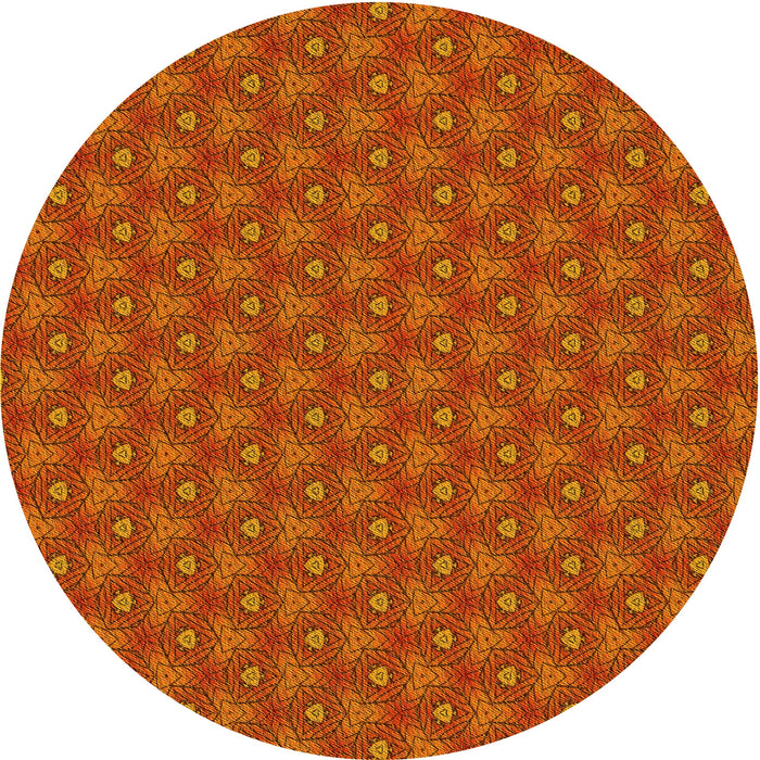 Square Patterned Neon Orange Rug, pat2440yw
