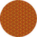 Square Patterned Neon Orange Rug, pat2440yw