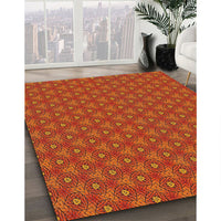 Patterned Neon Orange Novelty Rug, pat2440