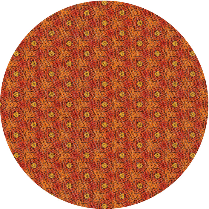 Square Machine Washable Transitional Neon Orange Rug, wshpat2440
