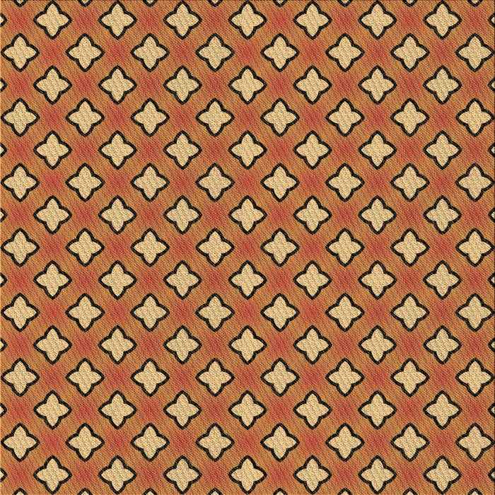 Round Patterned Orange Rug, pat2441brn