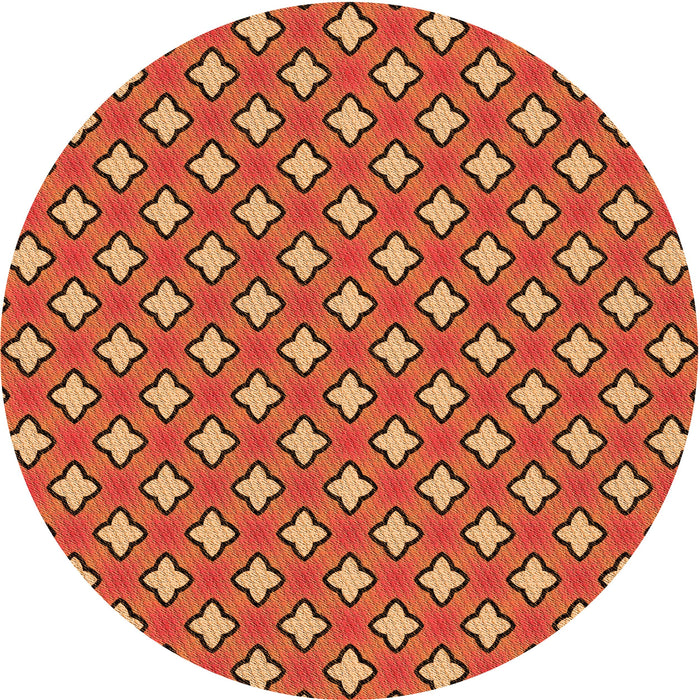 Square Patterned Orange Rug, pat2441org