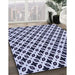 Patterned Blue Rug in Family Room, pat2442blu