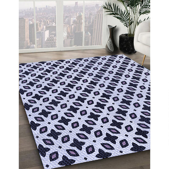 Machine Washable Transitional Blue Rug in a Family Room, wshpat2442blu