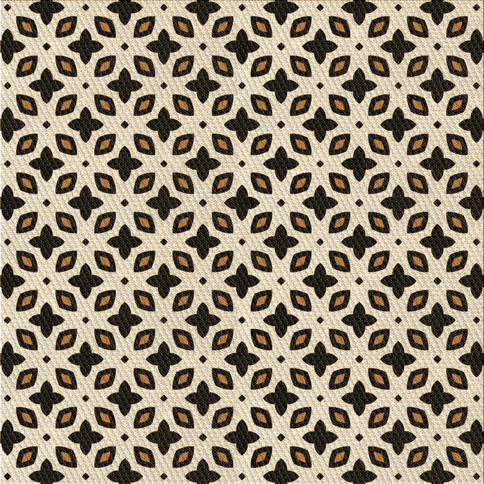 Round Patterned Golden Blonde Gold Rug, pat2442brn