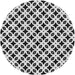 Square Patterned Dark Gray Black Rug, pat2442gry