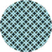 Square Patterned Dark Blue Grey Blue Rug, pat2442lblu