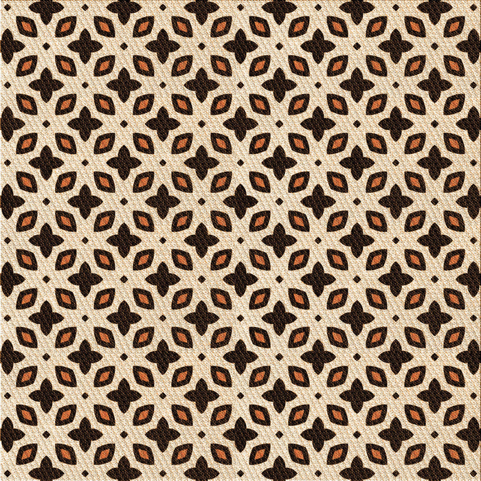 Round Machine Washable Transitional Deep Peach Orange Rug, wshpat2442org