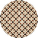 Square Patterned Deep Peach Orange Rug, pat2442org