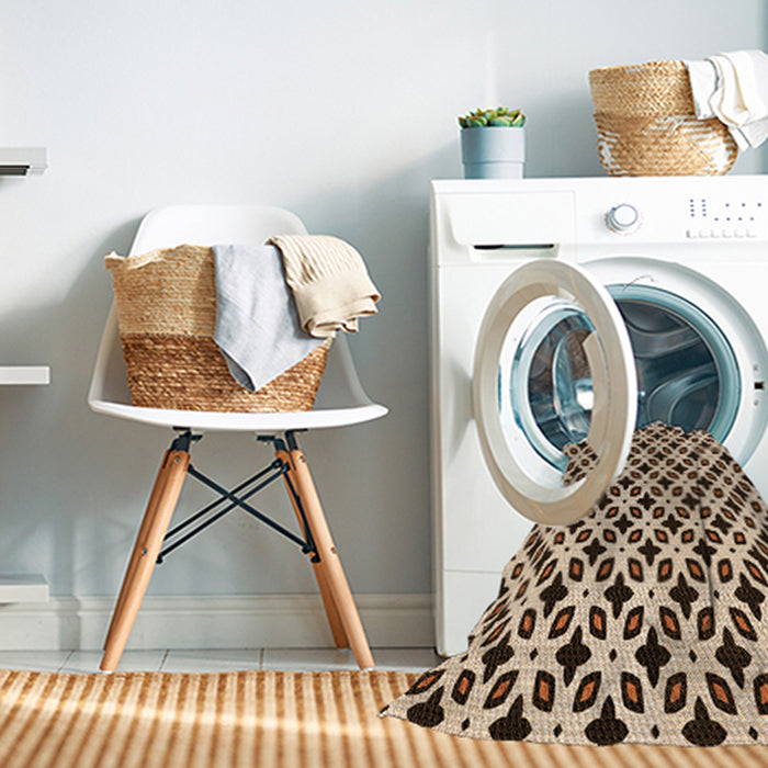 Machine Washable Transitional Deep Peach Orange Rug in a Washing Machine, wshpat2442org