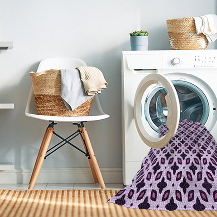 Machine Washable Transitional Blossom Pink Rug in a Washing Machine, wshpat2442pur