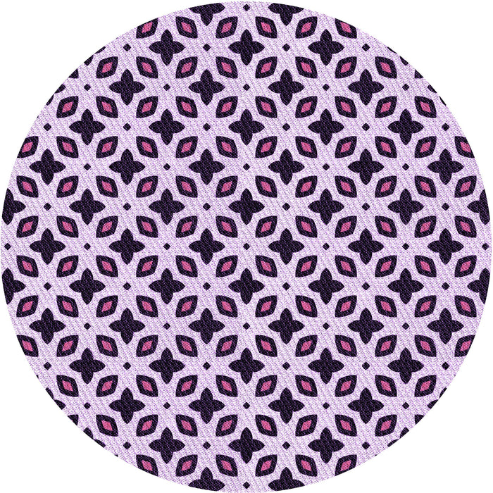 Square Patterned Blossom Pink Rug, pat2442pur