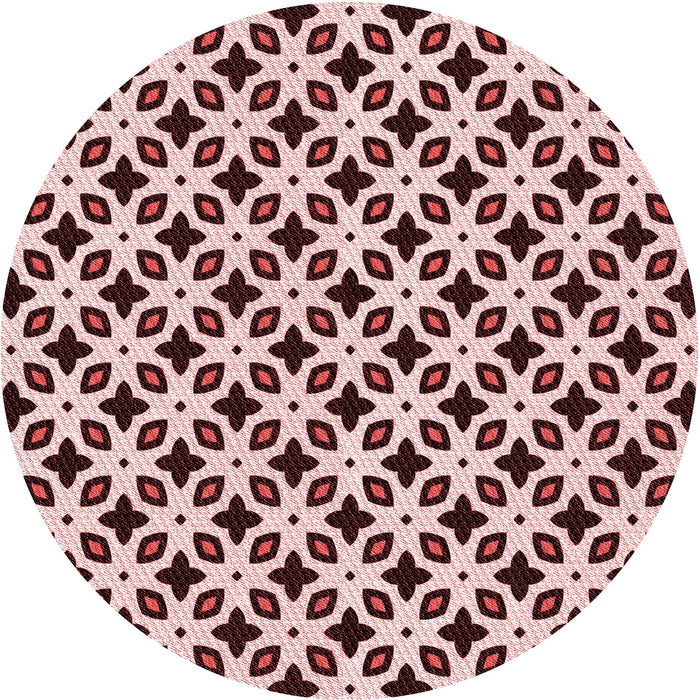 Square Patterned Deep Rose Pink Rug, pat2442rd