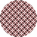 Square Patterned Deep Rose Pink Rug, pat2442rd