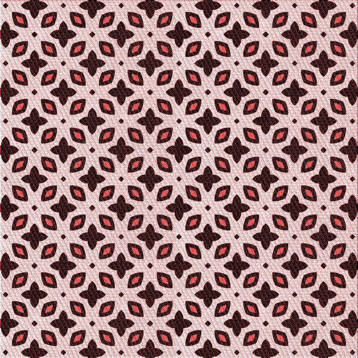 Round Patterned Deep Rose Pink Rug, pat2442rd