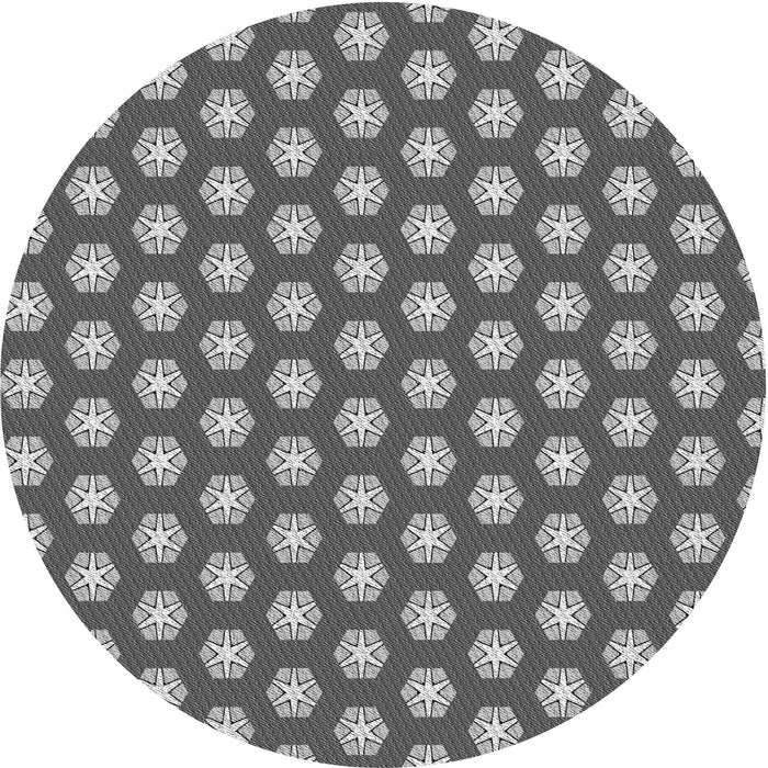 Square Patterned Dark Gray Rug, pat2443gry