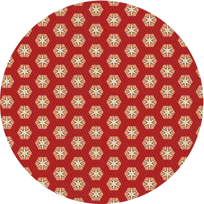 Square Patterned Orange Rug, pat2443org