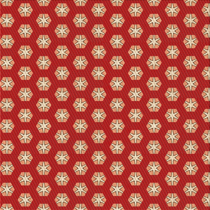 Round Patterned Orange Rug, pat2443org