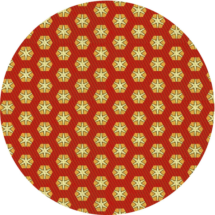 Square Patterned Orange Rug, pat2443yw