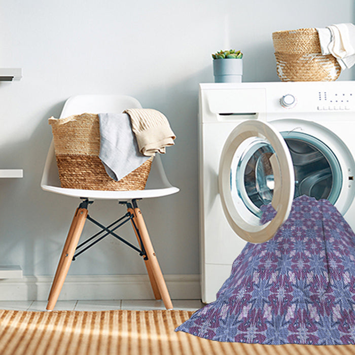 Machine Washable Transitional Denim Blue Rug in a Washing Machine, wshpat2444blu