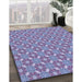 Patterned Denim Blue Rug in Family Room, pat2444blu