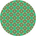 Square Patterned Lime Mint Green Rug, pat2444lblu