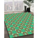 Machine Washable Transitional Lime Mint Green Rug in a Family Room, wshpat2444lblu