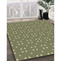 Patterned Fern Green Rug, pat2445brn