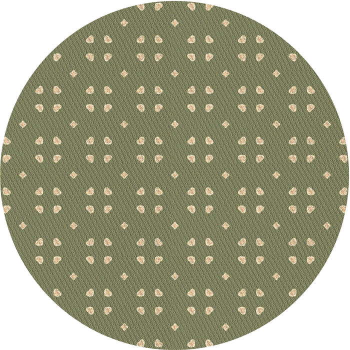 Square Patterned Fern Green Rug, pat2445brn
