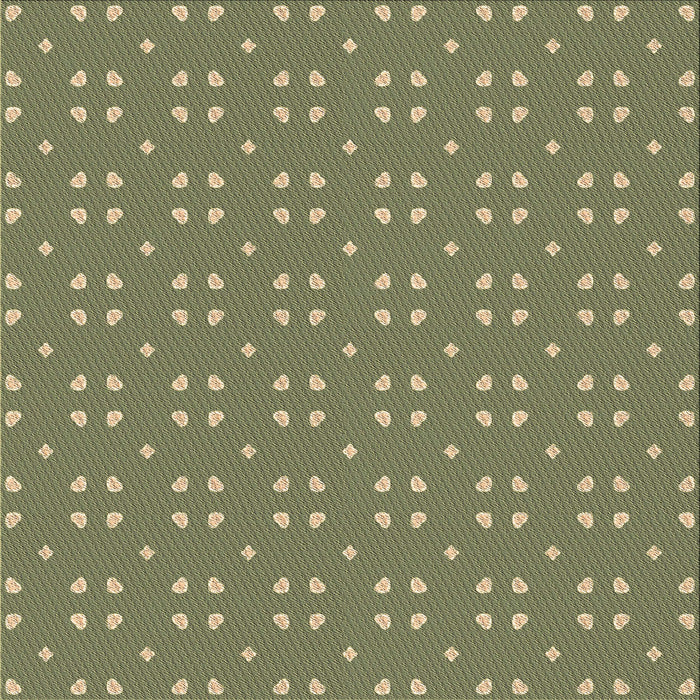 Round Patterned Fern Green Rug, pat2445brn