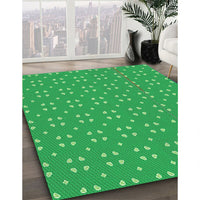 Patterned Neon Green Rug, pat2445grn