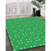 Patterned Neon Green Rug in Family Room, pat2445grn