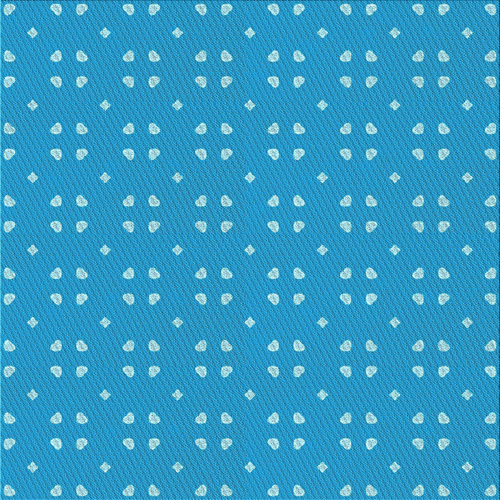 Round Patterned Bright Turquoise Blue Rug, pat2445lblu